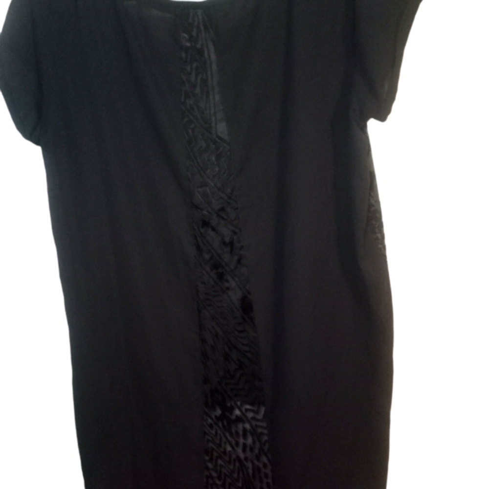 Massimo Black Partially Sheer Patterned Blouse. - image 6